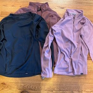 Bundle of 3 Patagonia / NorthFace warm tops.  Size M
